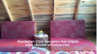 Ahşap Bungalov oturma alanı