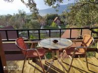 Şömineli bungalov ev balkon idanatura